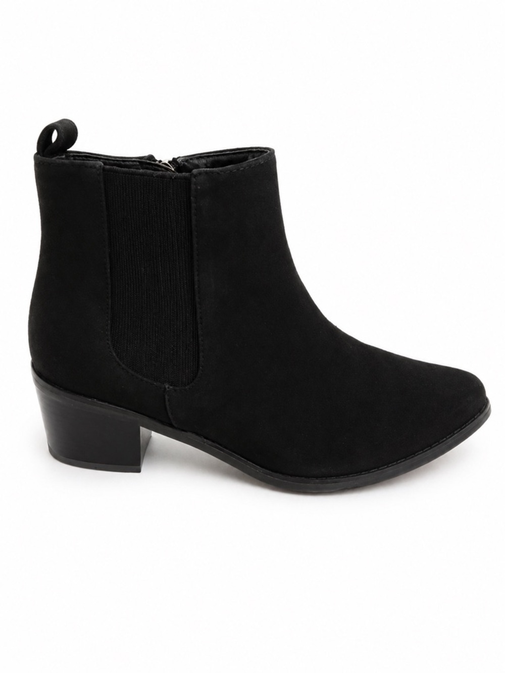 Blondo Black Suede Waterproof Ankle Bootie with Block Heel NWT